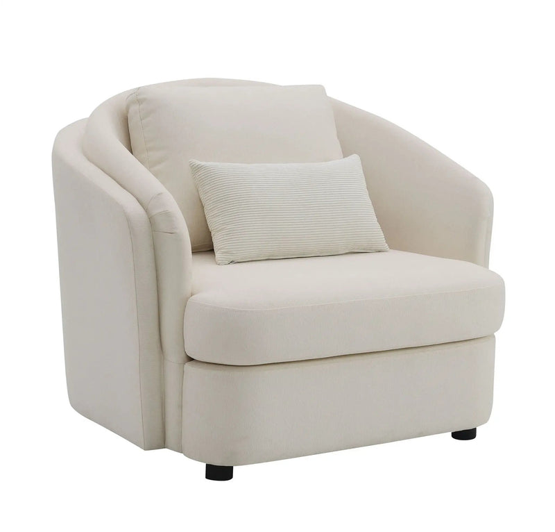 Mariko - Linen Chair With 1 Toss Pillow - Beige by Unique Piece Furniture