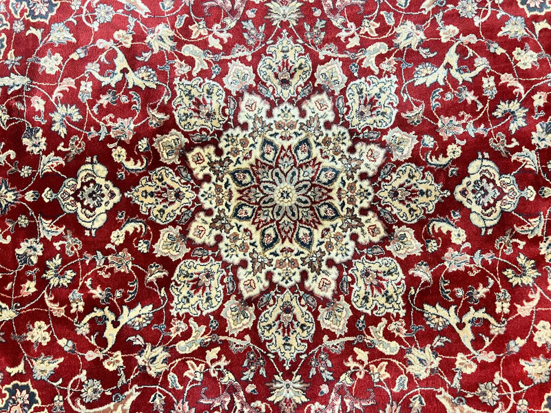 Couristan Rug 5.6 x 8, Floral Medallion, Dark Red Cream, Belgium Power Loomed Rug, Taj Mahal Rug, Vintage Oriental Wool Carpet by Jewel Rugs
