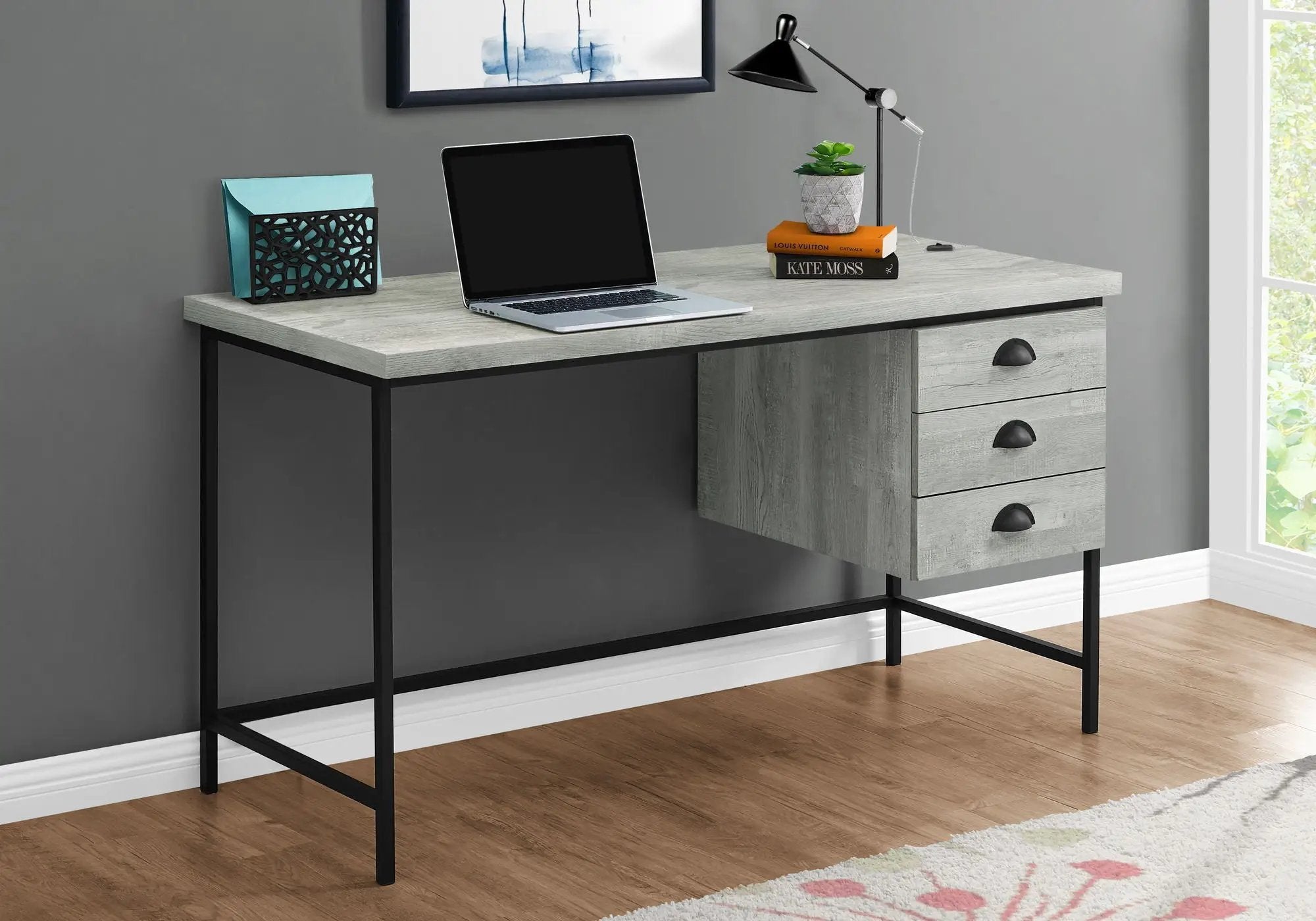 Computer Desk For Home Office, Laptop, 3 Storage Drawers, Contemporary & Moder by Unique Piece Furniture