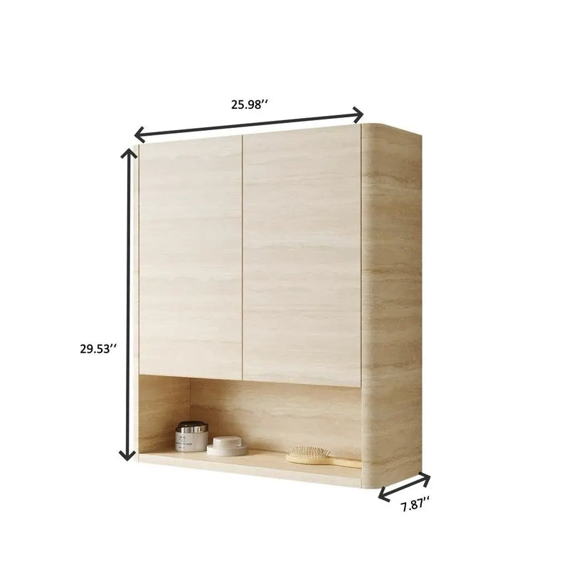 ZUNO 26" Wall-Mounted Bathroom Cabinet with Doors and Shelf by HouseOfZazla