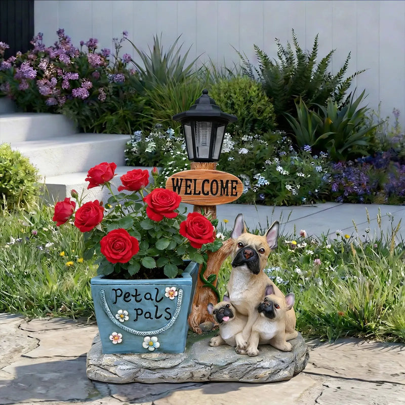 French Bulldog Family Planter Statue by HouseOfZazla