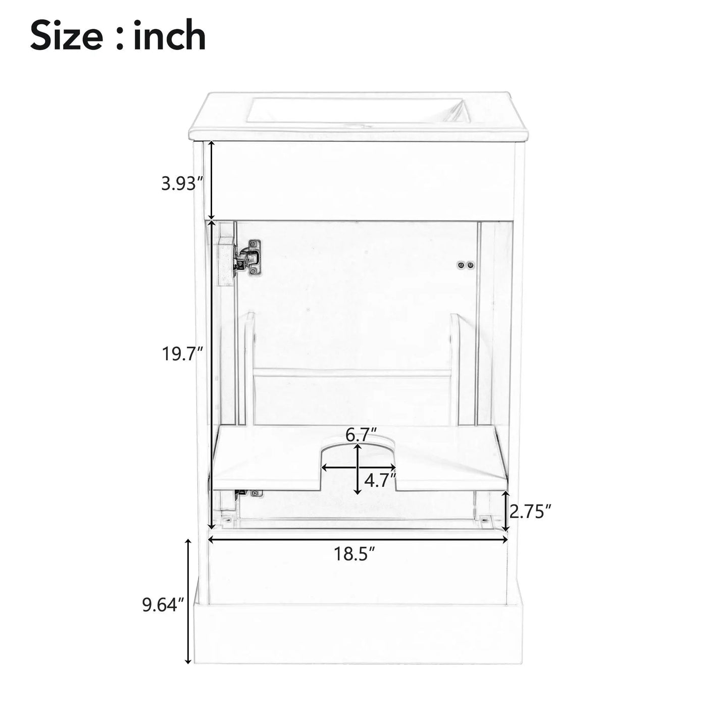 Elegant Bathroom Vanity With Ceramic Sink, Soft Close Door, Adjustable Shelf by HouseOfZazla