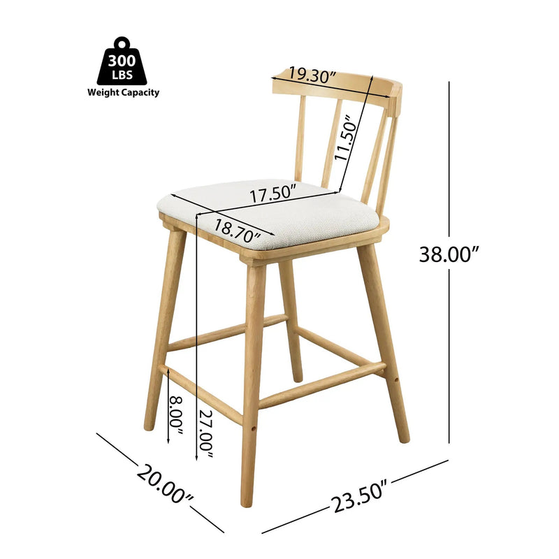 Olivia Indoor Wooden Upholstered Counter Stool by HouseOfZazla