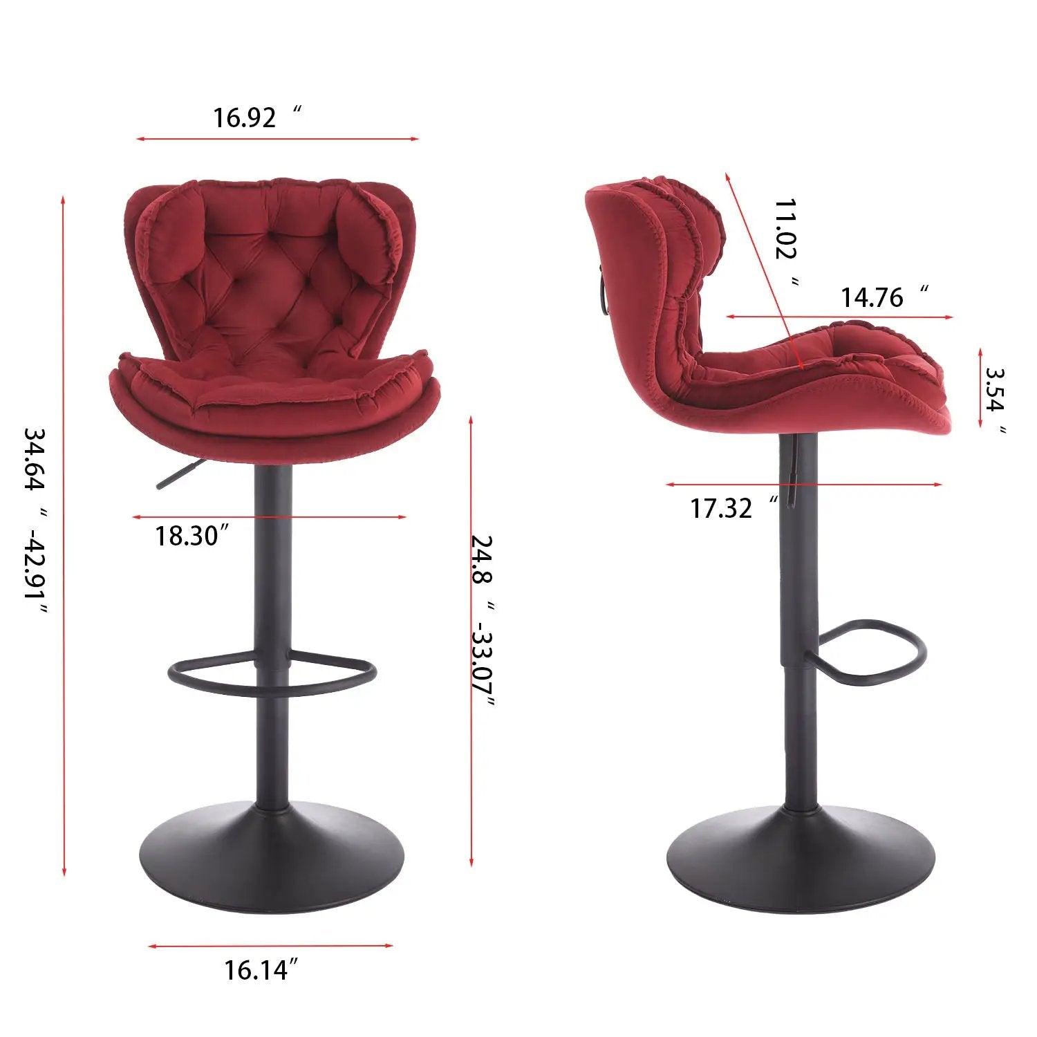 Set of 2 Bar Stools with Powder Footrest and Base by HouseOfZazla