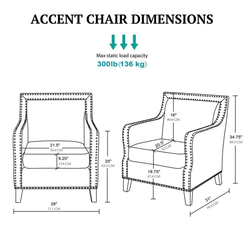 Shasta - Accent Chair With And Nail Buttons - Brown by HouseOfZazla
