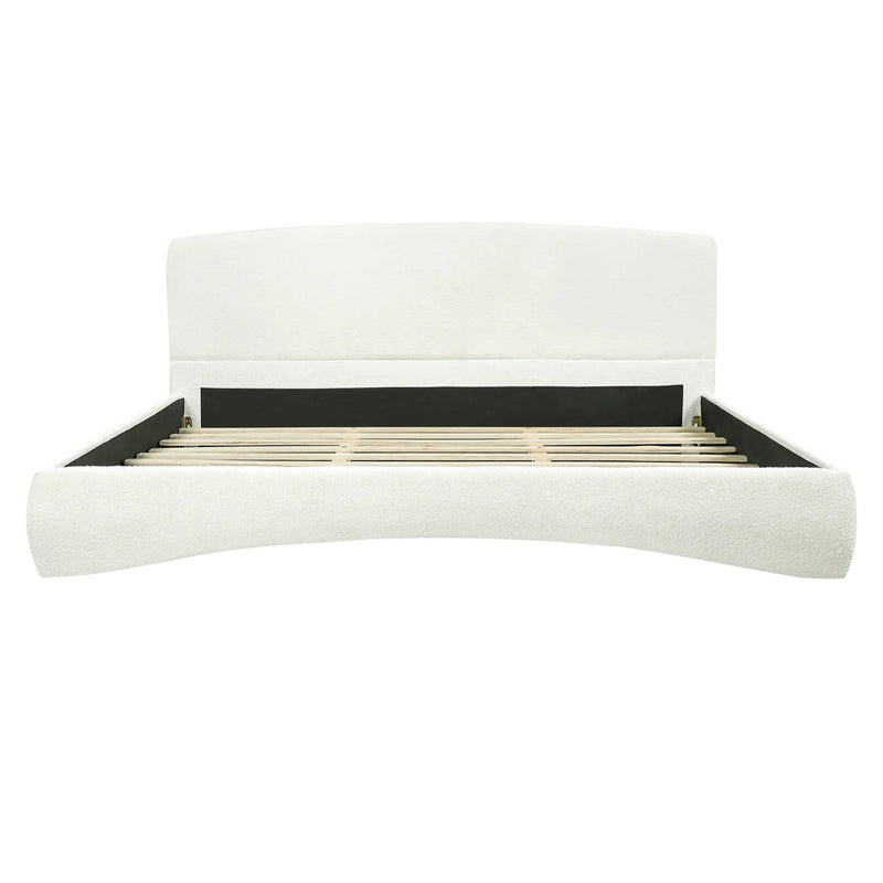 Curved Upholstered Bed with Smart Ambient Lighting by HouseOfZazla