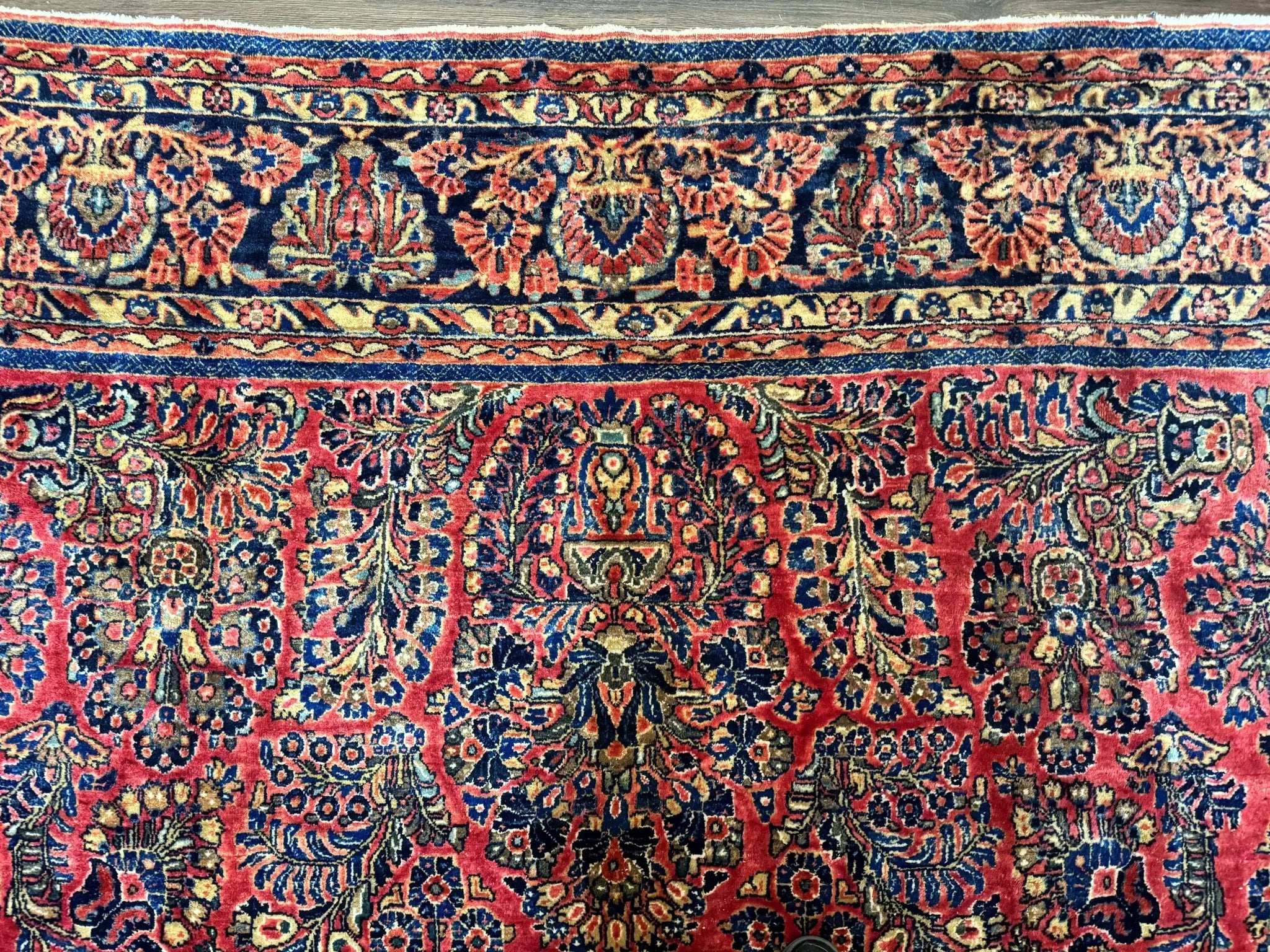 Palace Size Persian Sarouk Rug 10x16, Rare Size, Red, Large Antique Persian Carpet by Jewel Rugs