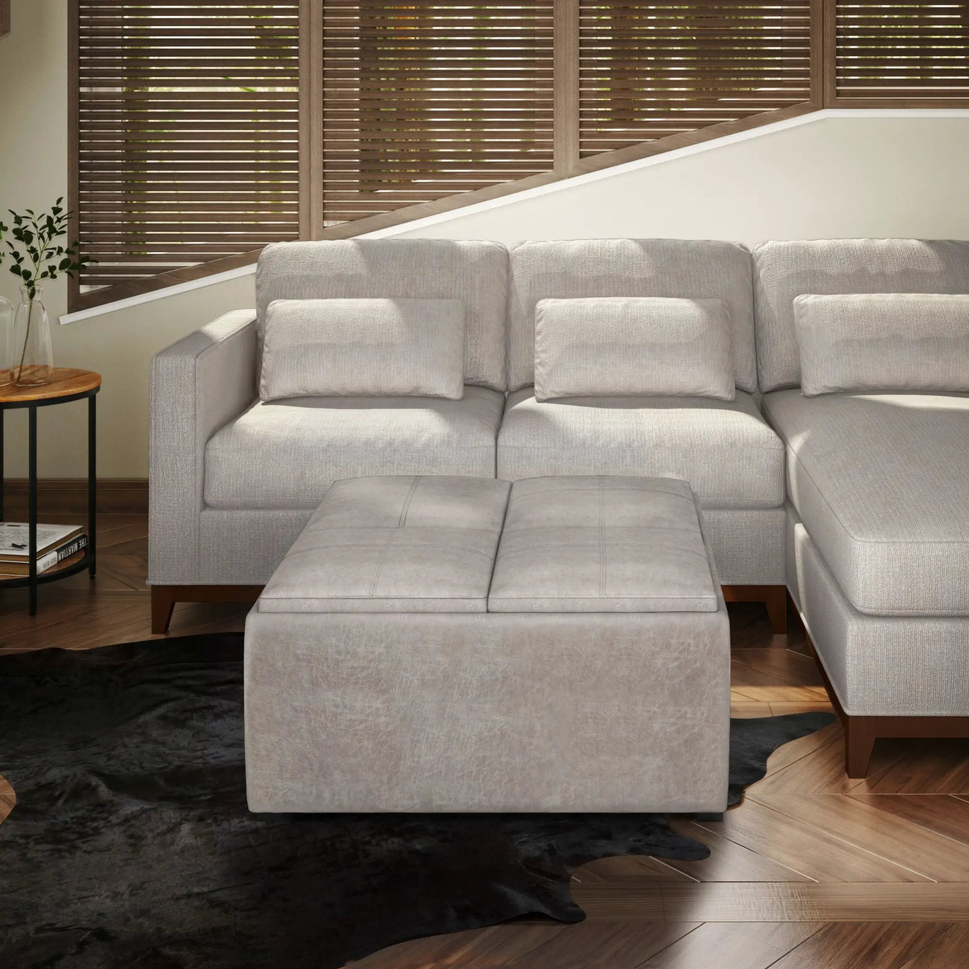 Avalon - Square Coffee Table, Storage Ottoman by Unique Piece Furniture