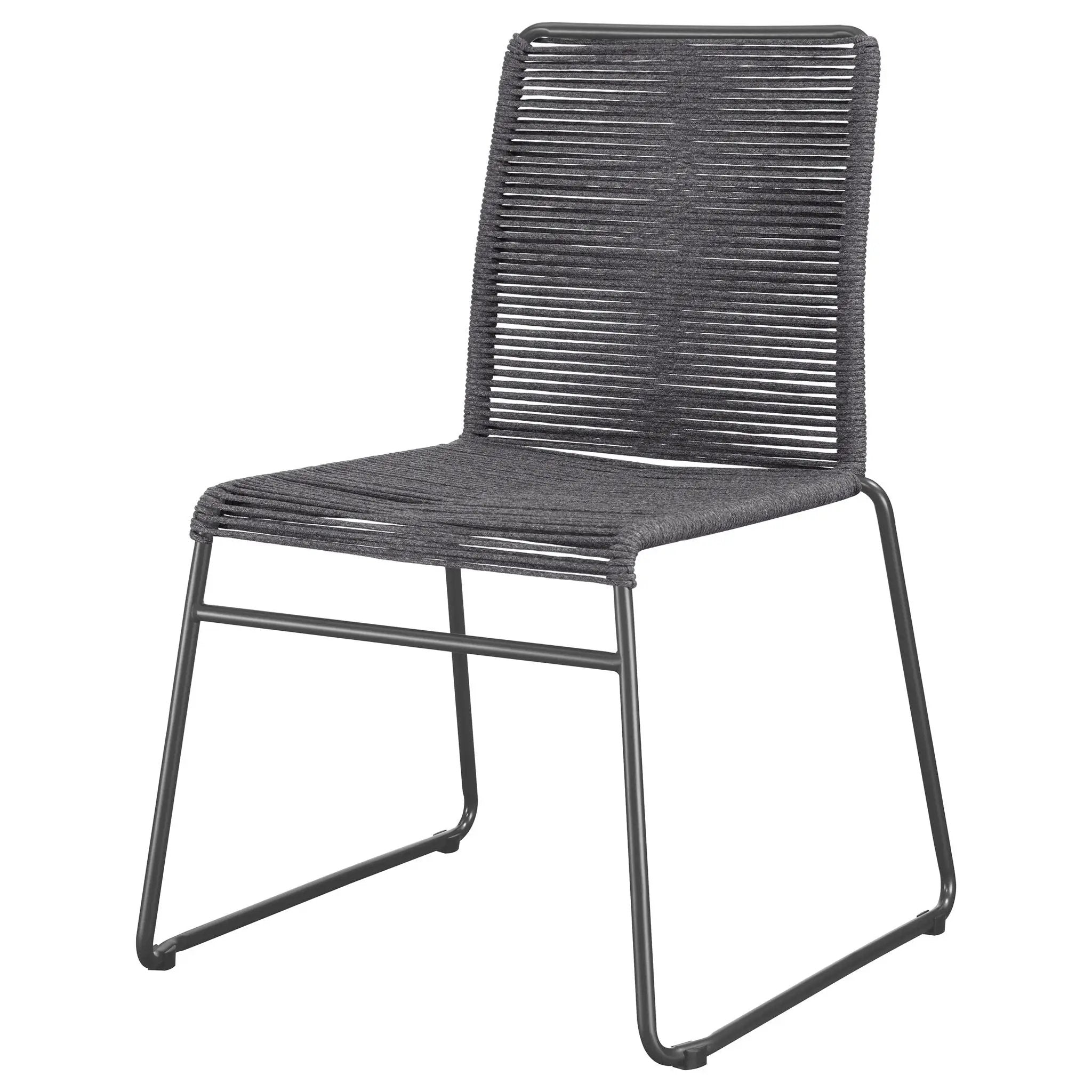 Jerome Woven Rope Stackable Side Chair Charcoal (Set of 2) by Unique Piece Furniture