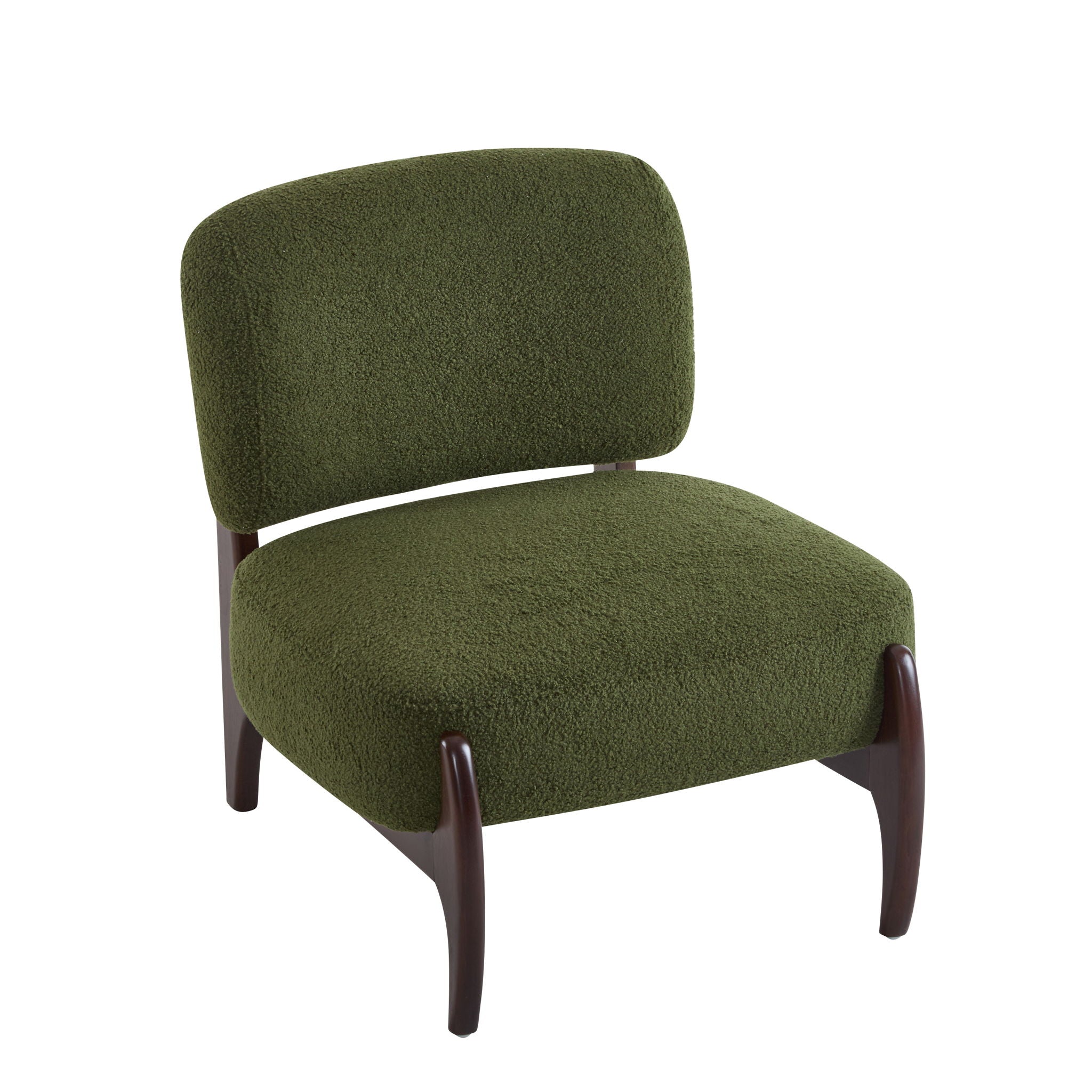 Modern Boucle Lounge Chair With Solid Wood Frame by HouseOfZazla