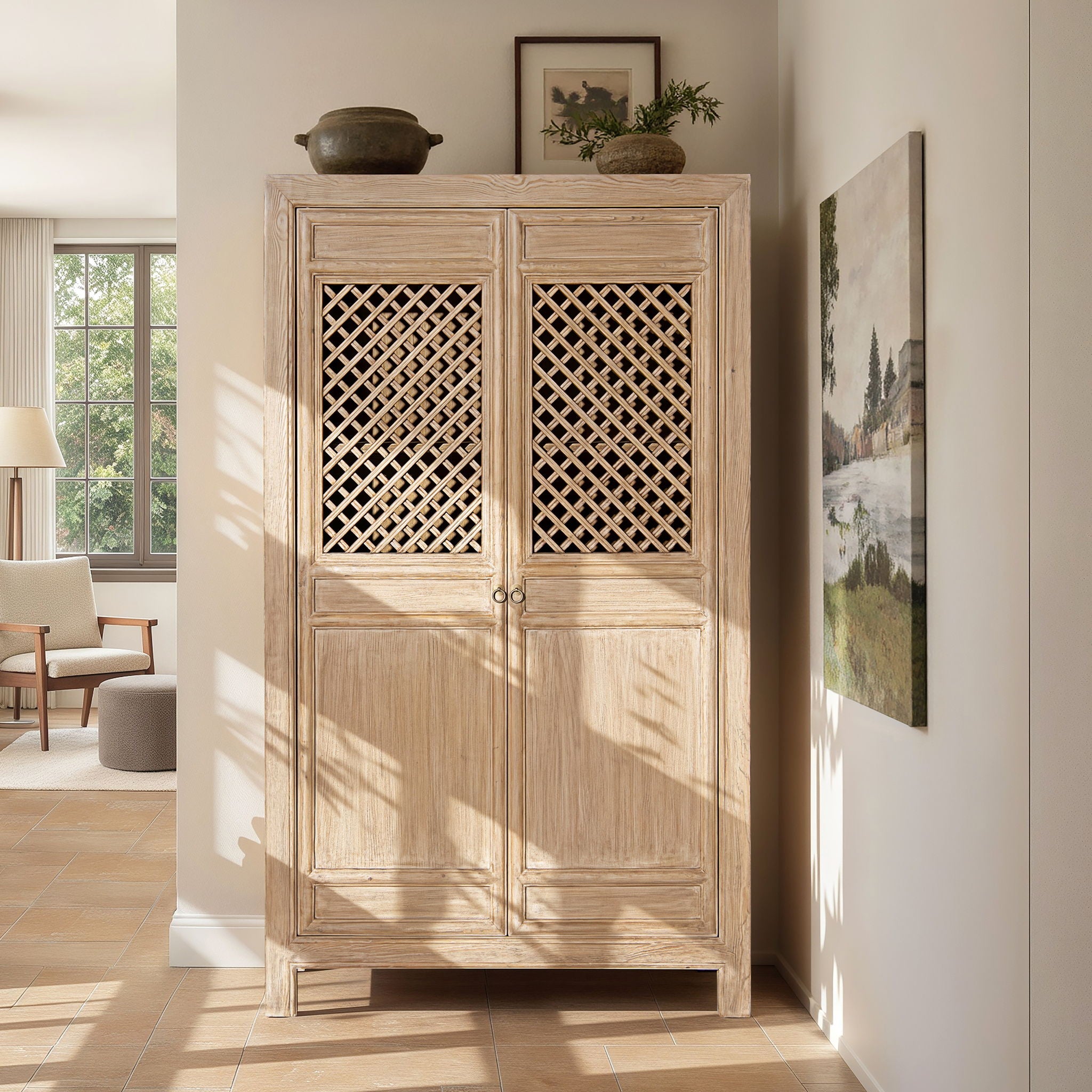 Arden - 2 Door Bookcase Storage Cabinet - Natural by HouseOfZazla