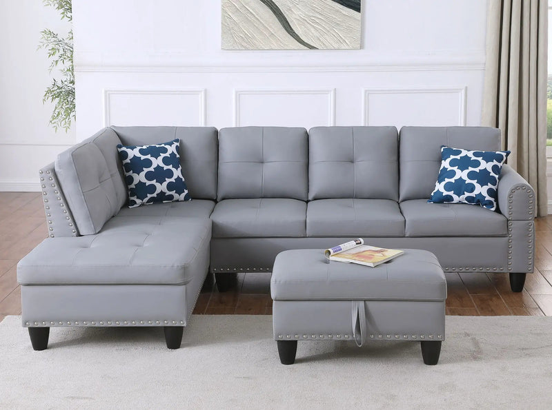 Irine - Sectional Sofa With Ottoman - Gray by Unique Piece Furniture