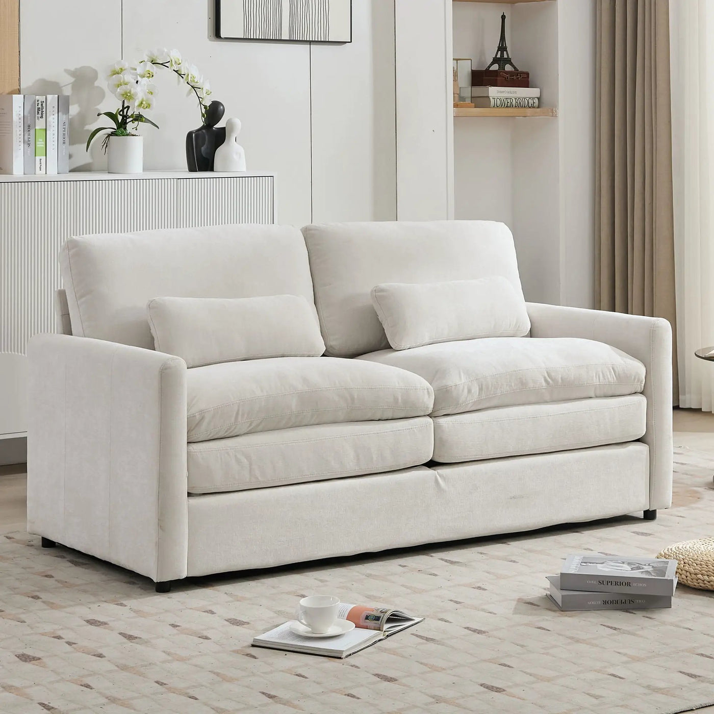 Cozy Upholstered Cushion Loveseat Sofa For Living Room by HouseOfZazla