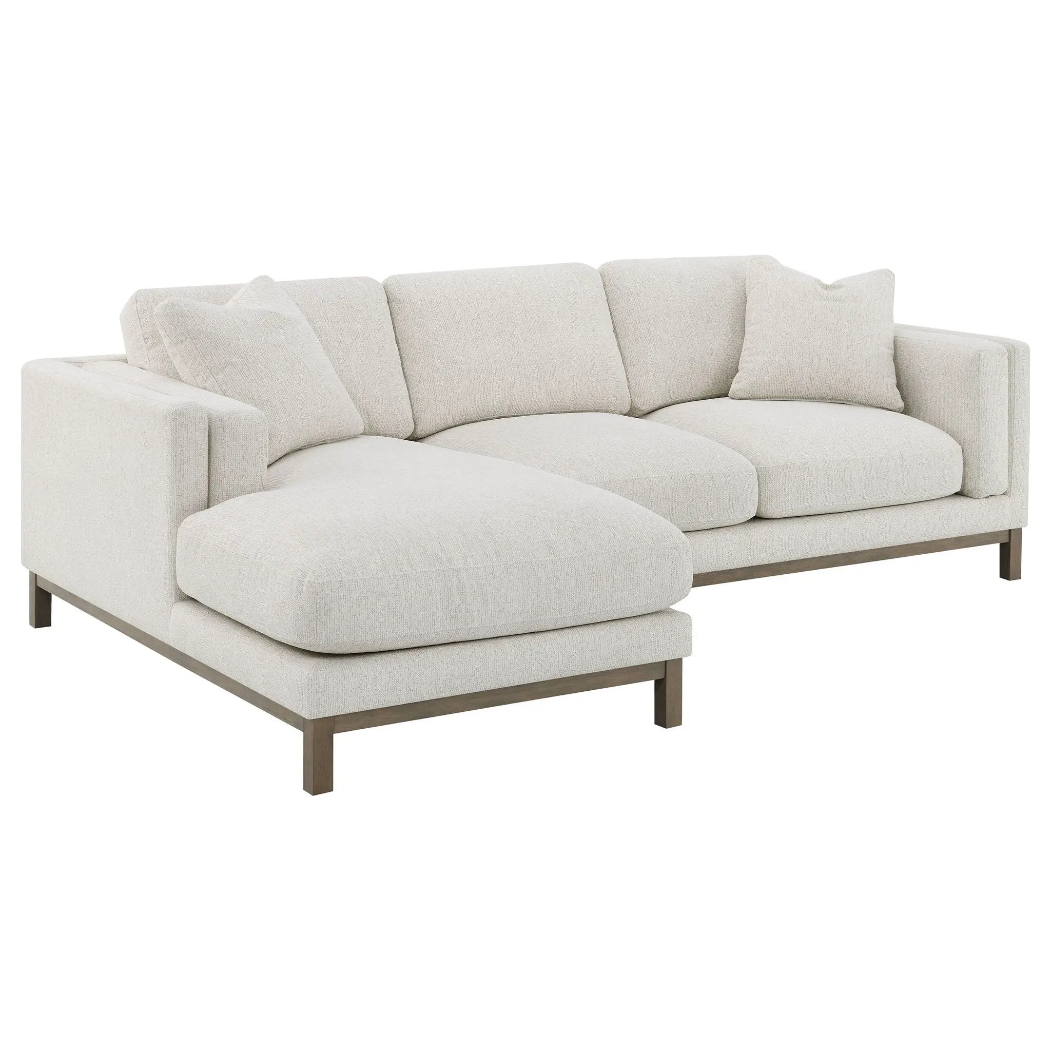 Geneva Boucle Upholstered Sectional Chaise Sofa Sand by Unique Piece Furniture