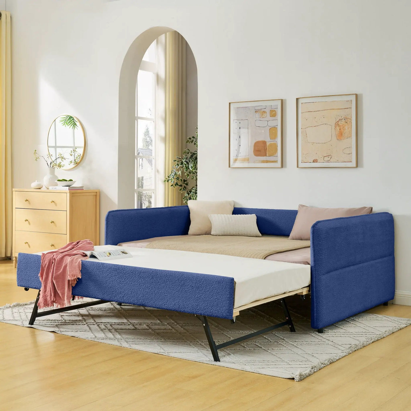 Upholstered Daybed With Pop Up Trundle by Unique Piece Furniture