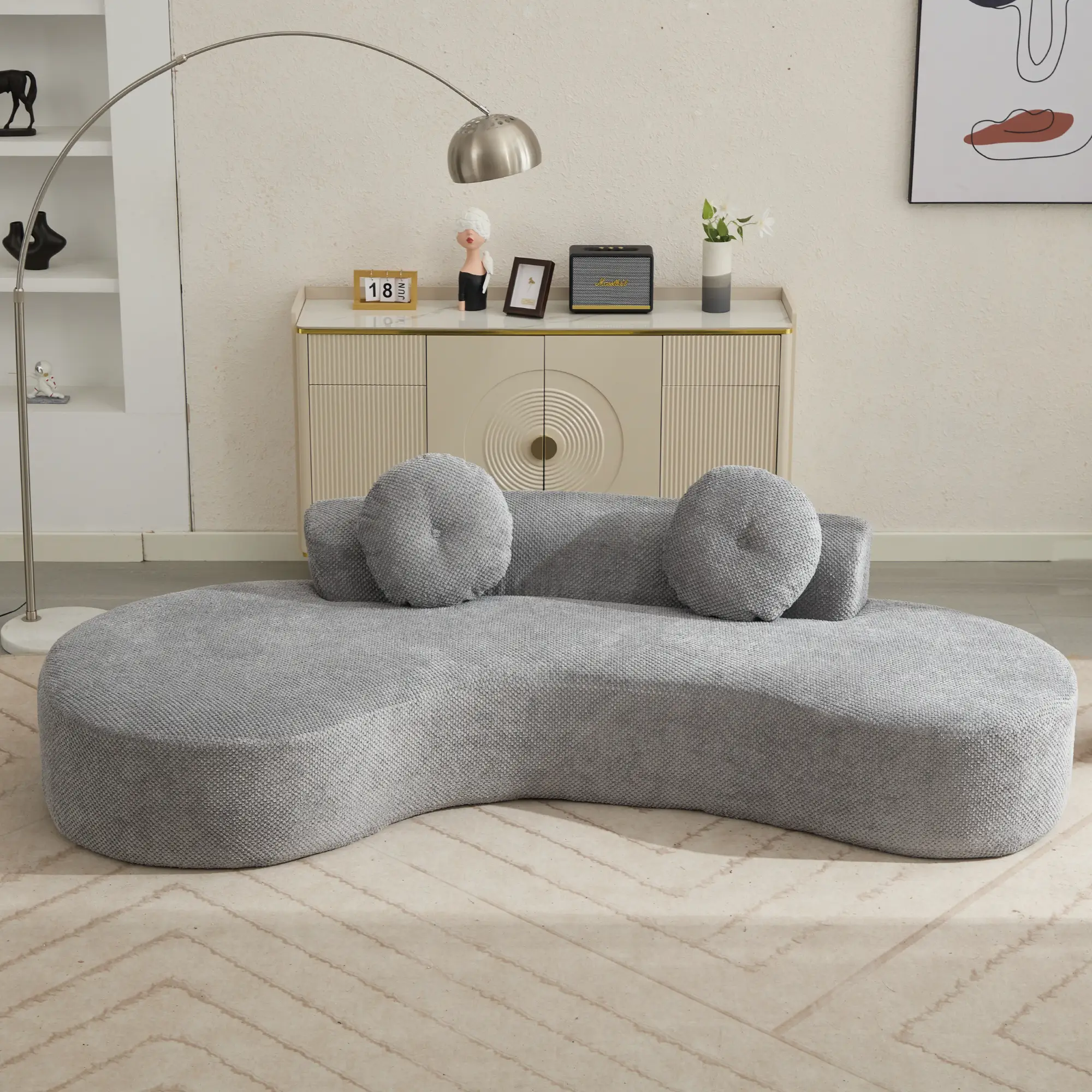 105.5'' Curved Sofa - Modern Minimalist Design by HouseOfZazla