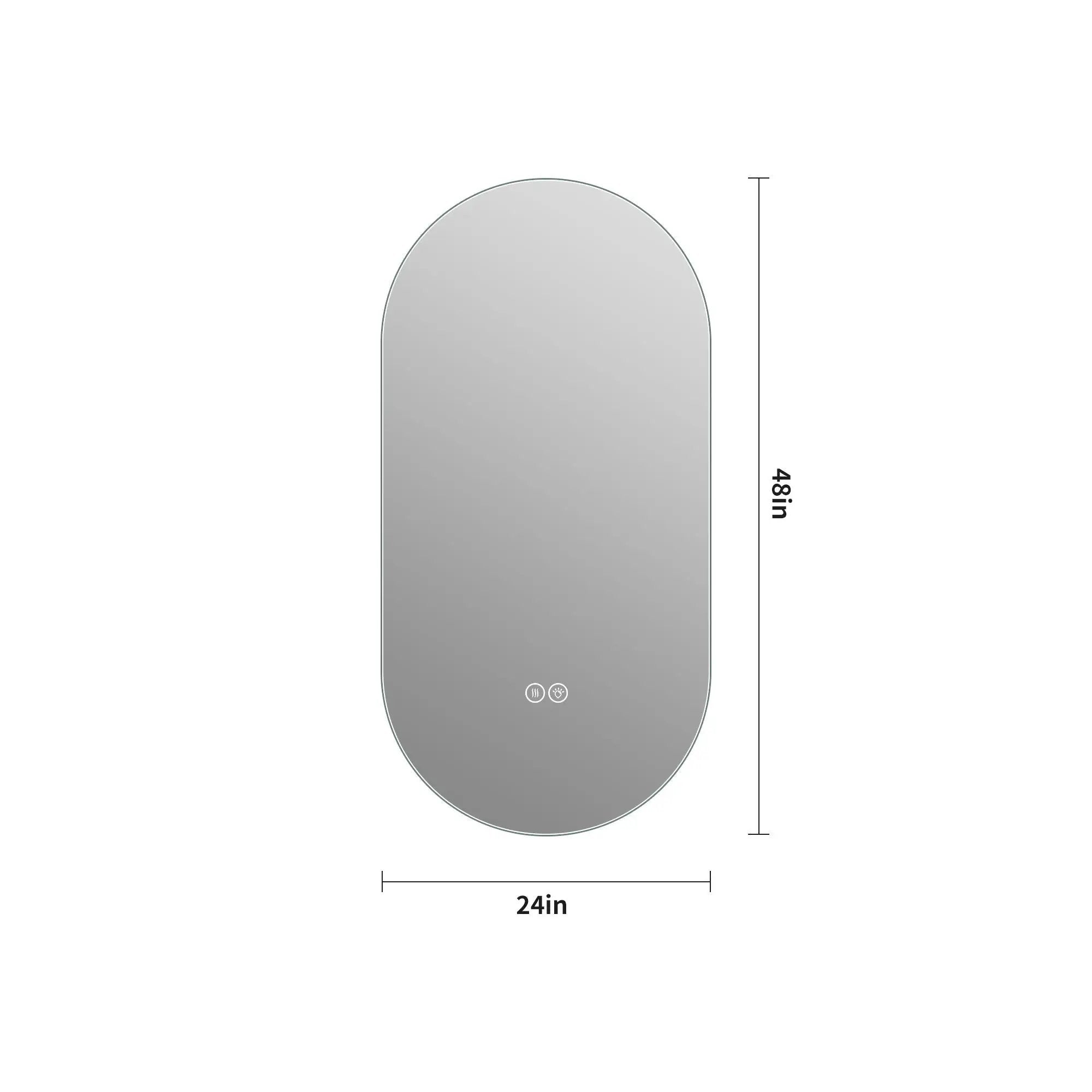 Smart Wall Mounted LED Touch Screen Mirror With Anti Fog Function And Adjustable Lighting - Antique Silver by HouseOfZazla
