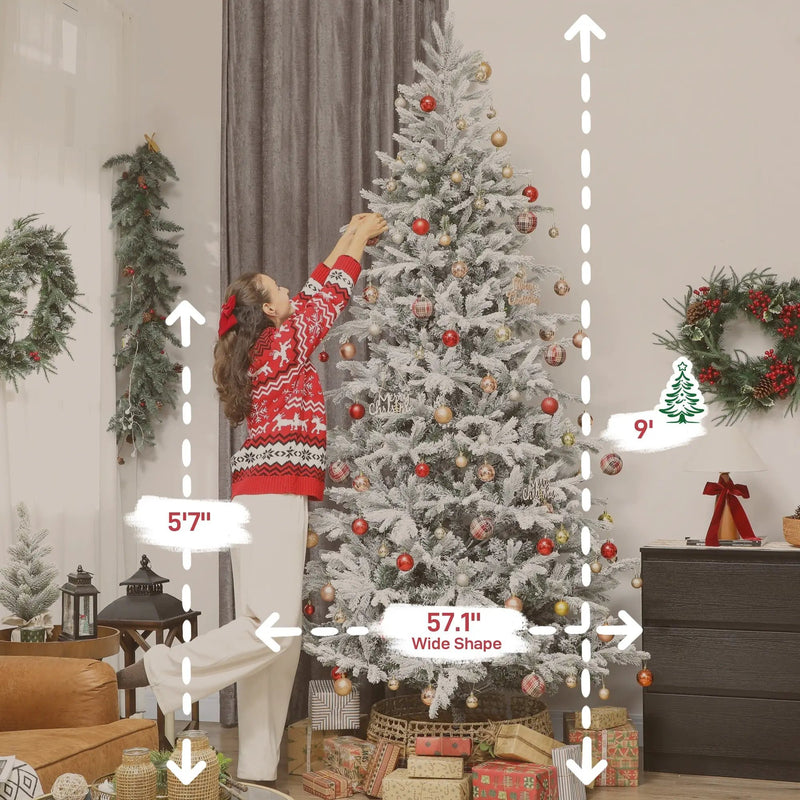 HOMCOM 9 ft Artificial Frosted Christmas Tree by HouseOfZazla