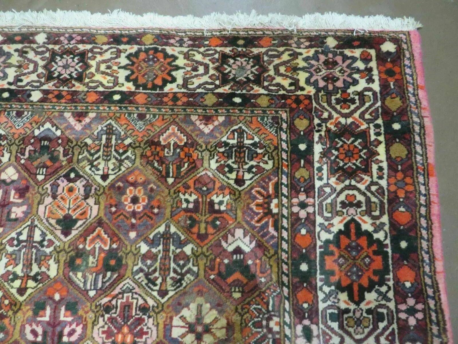 Antique Persian Bakhtiari Rug 7x10 - Multicolor Repeated Panel Design - Vegetable Dyed Rug - Hand Knotted Wool Room Sized Oriental Carpet 7 x 10 Rug by Jewel Rugs