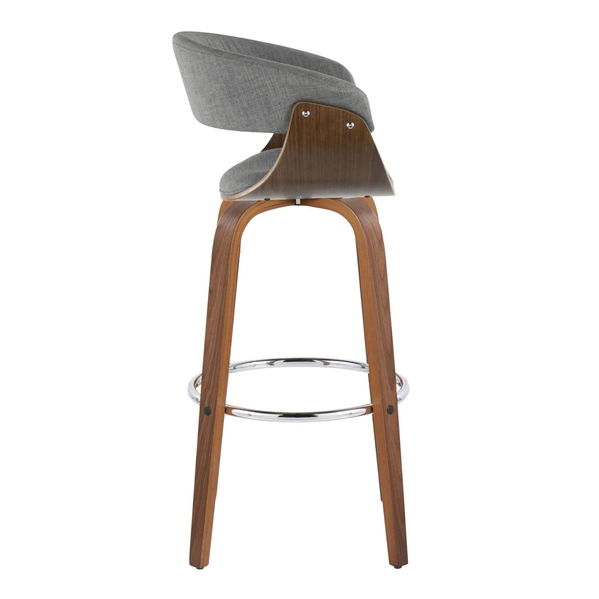 Vintage Mod - Mid Century Modern Fixed Height Barstool With Swivel With Round Footrest (Set of 2) by HouseOfZazla