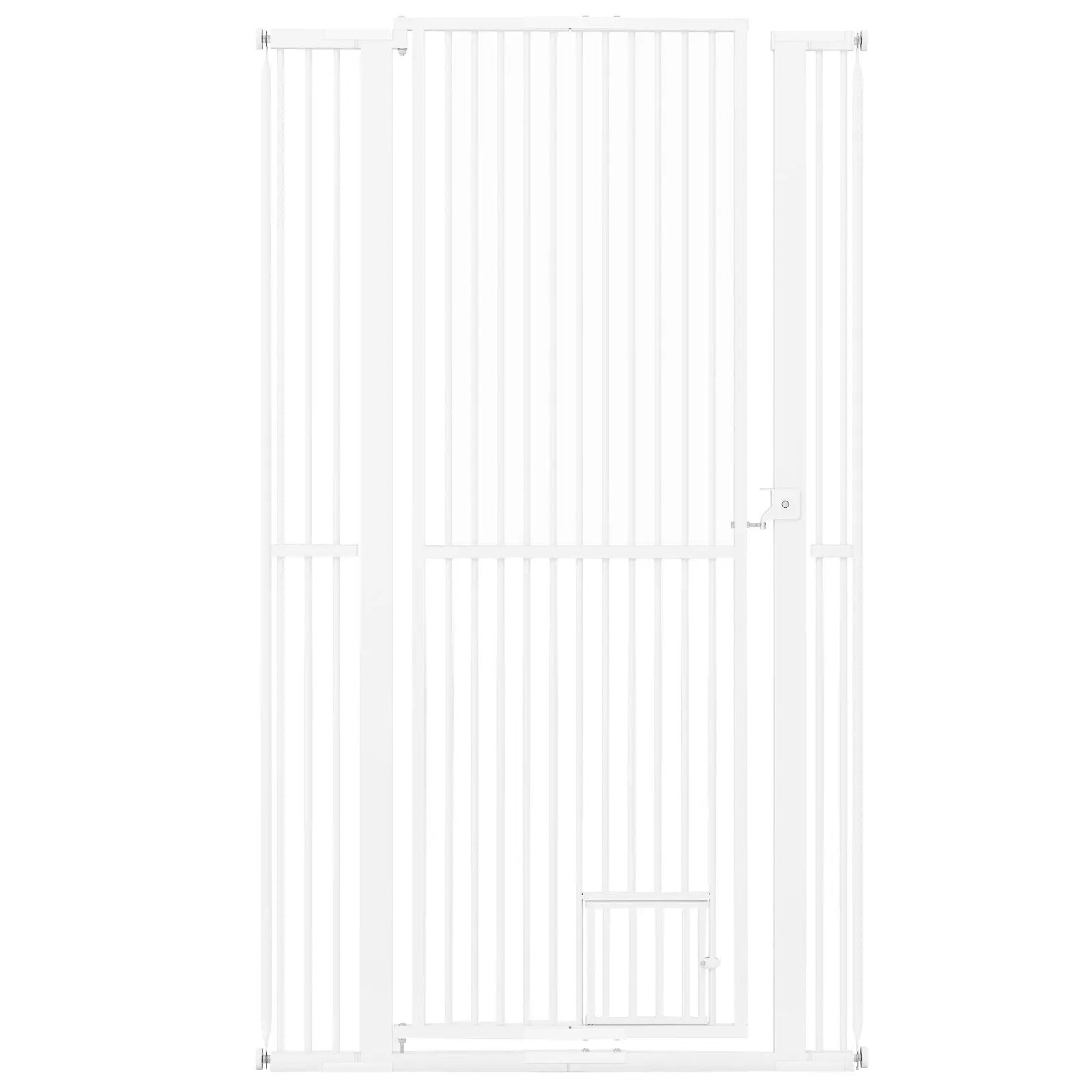 67.5" Extra Tall Pet Gate Heavy-Duty Metal Cat Gate with 30.5"-41" Wide Opening-White by DirectDeals