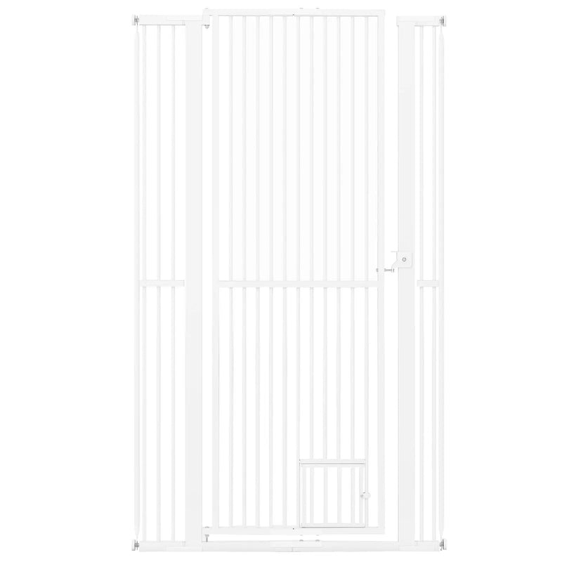 67.5" Extra Tall Pet Gate Heavy-Duty Metal Cat Gate with 30.5"-41" Wide Opening-White by DirectDeals