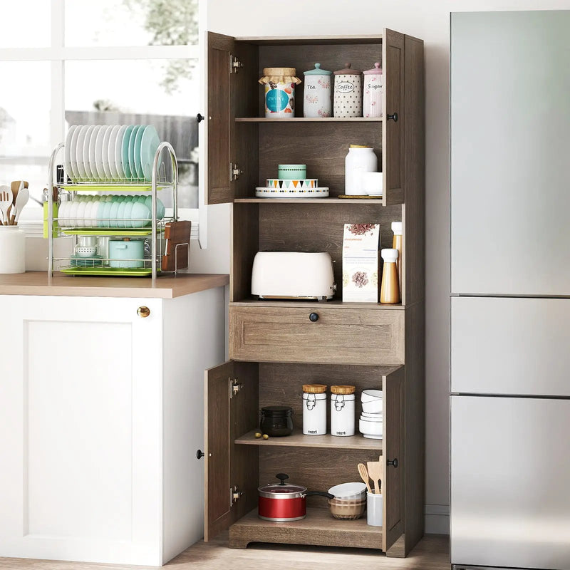 67.5 Inch Tall Modern Freestanding Floor Storage Cabinet with 4 Doors and 1 Drawer by DirectDeals