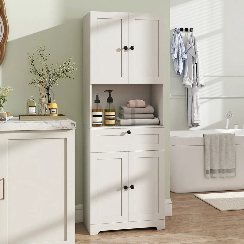 67.5 Inch Tall Modern Freestanding Floor Storage Cabinet with 4 Doors and 1 Drawer by DirectDeals