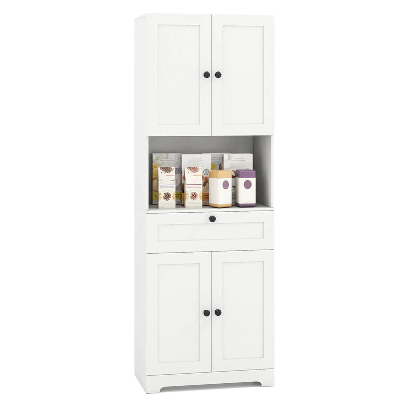 67.5 Inch Tall Modern Freestanding Floor Storage Cabinet with 4 Doors and 1 Drawer by DirectDeals
