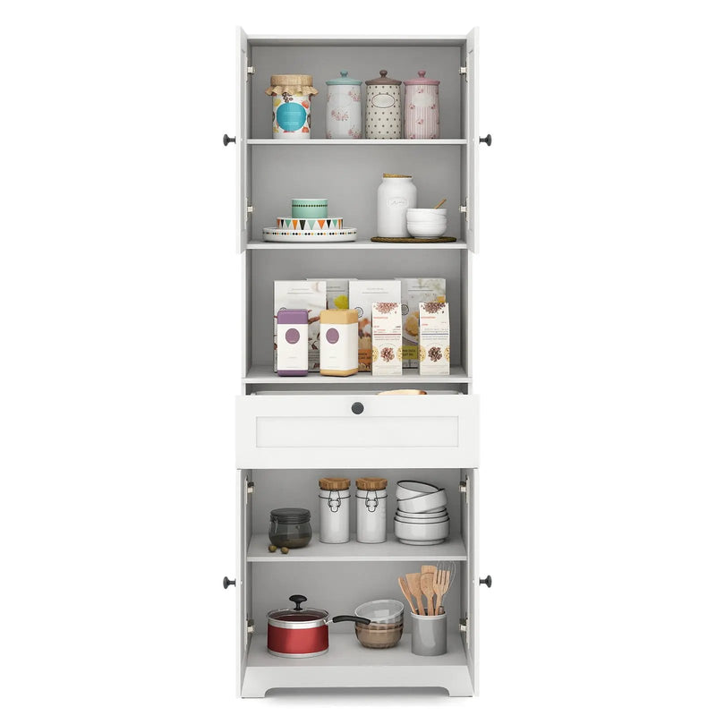 67.5 Inch Tall Modern Freestanding Floor Storage Cabinet with 4 Doors and 1 Drawer by DirectDeals