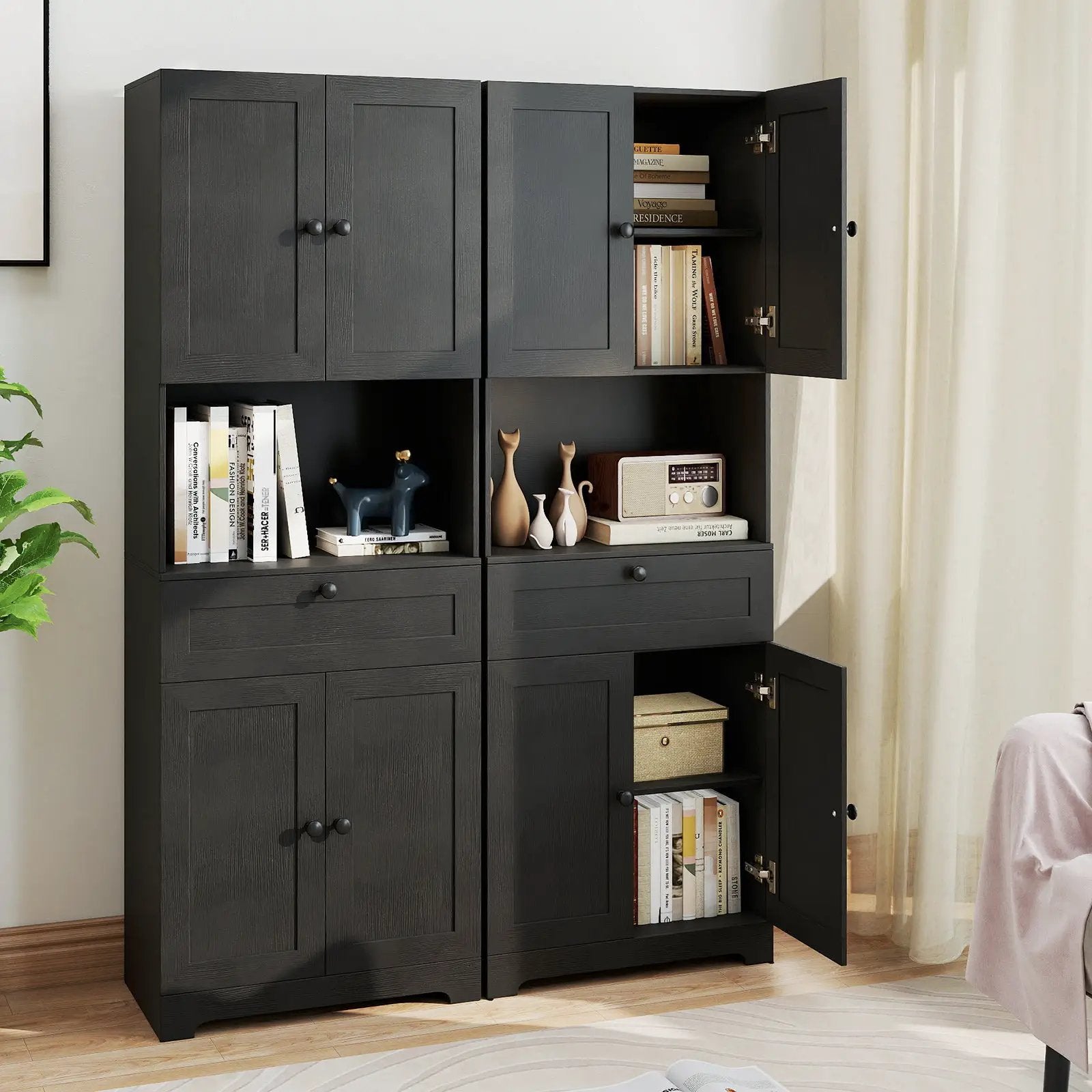 67.5 Inch Tall Modern Freestanding Floor Storage Cabinet with 4 Doors and 1 Drawer by DirectDeals