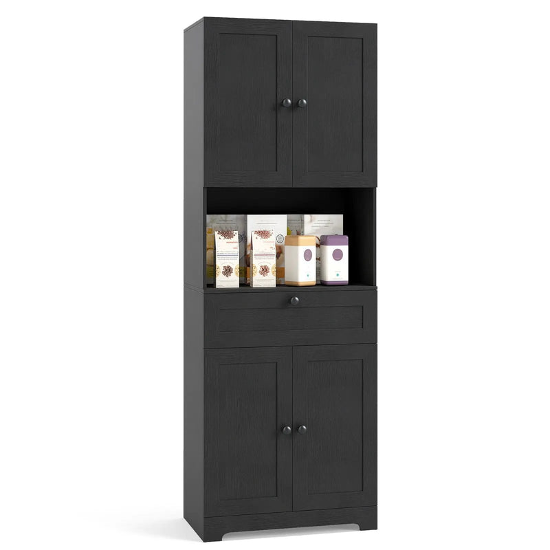67.5 Inch Tall Modern Freestanding Floor Storage Cabinet with 4 Doors and 1 Drawer by DirectDeals