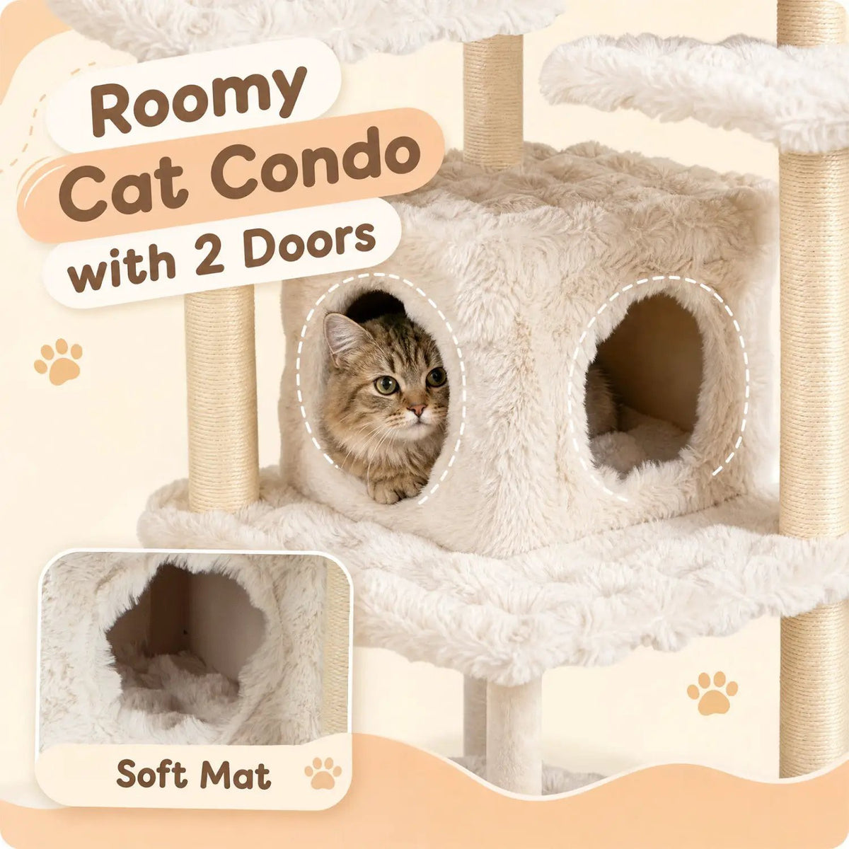 Multi-Level Cat Tree 67 Inch with Condo and Perch by DirectDeals