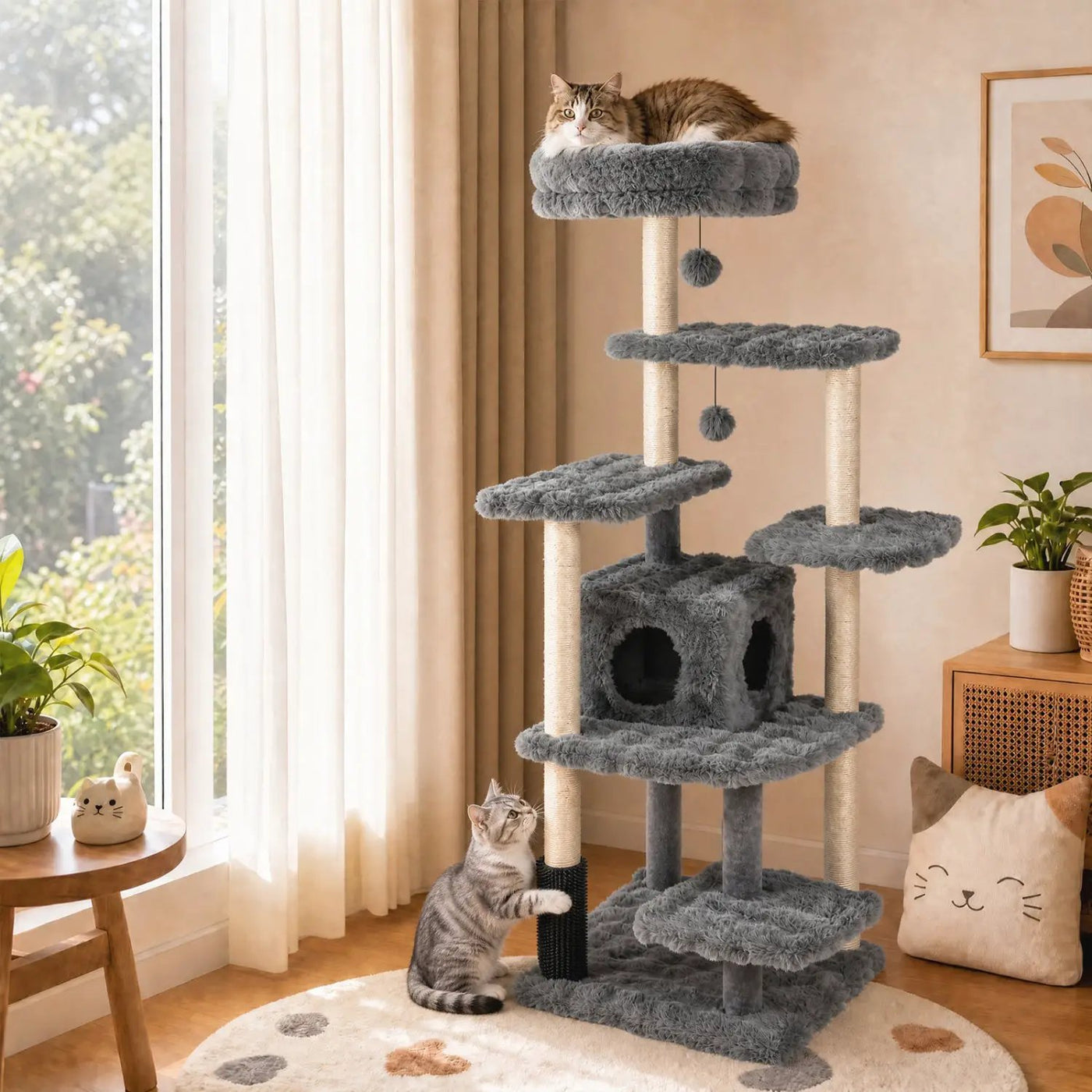 Multi-Level Cat Tree 67 Inch with Condo and Perch by DirectDeals