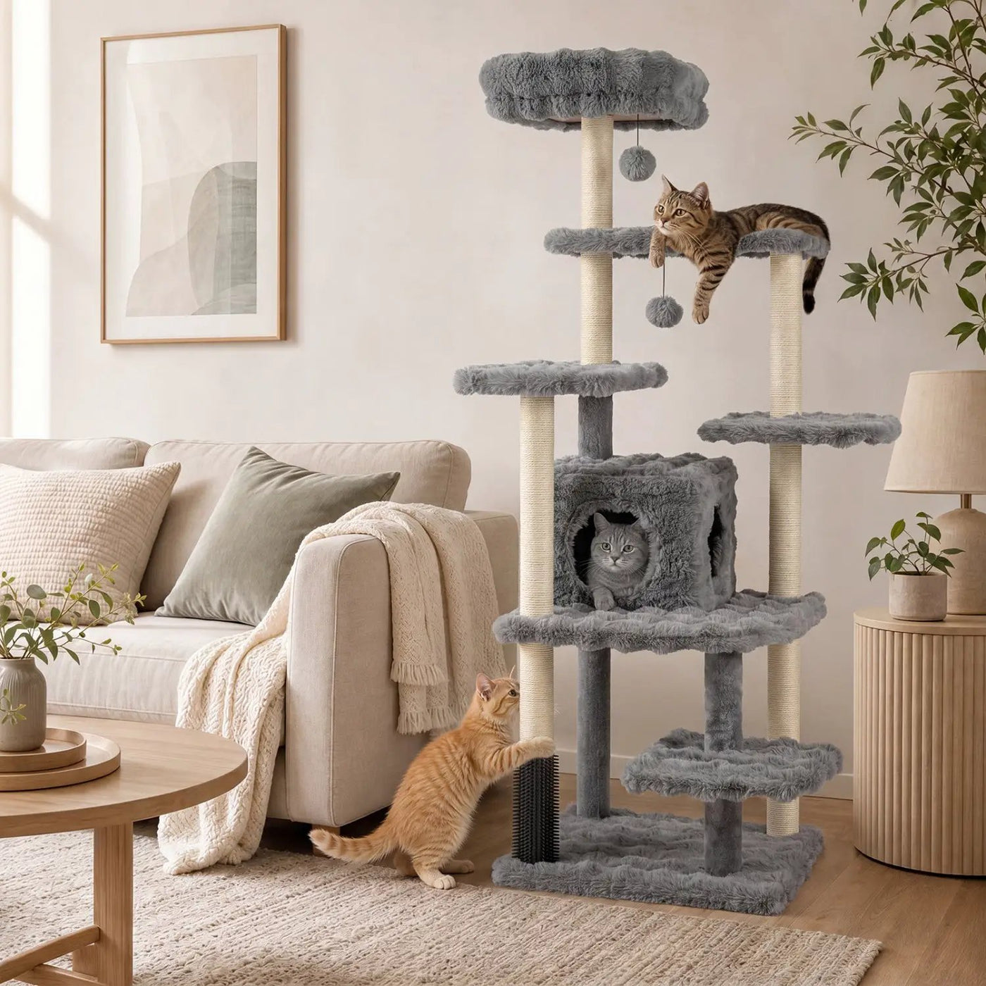 Multi-Level Cat Tree 67 Inch with Condo and Perch by DirectDeals