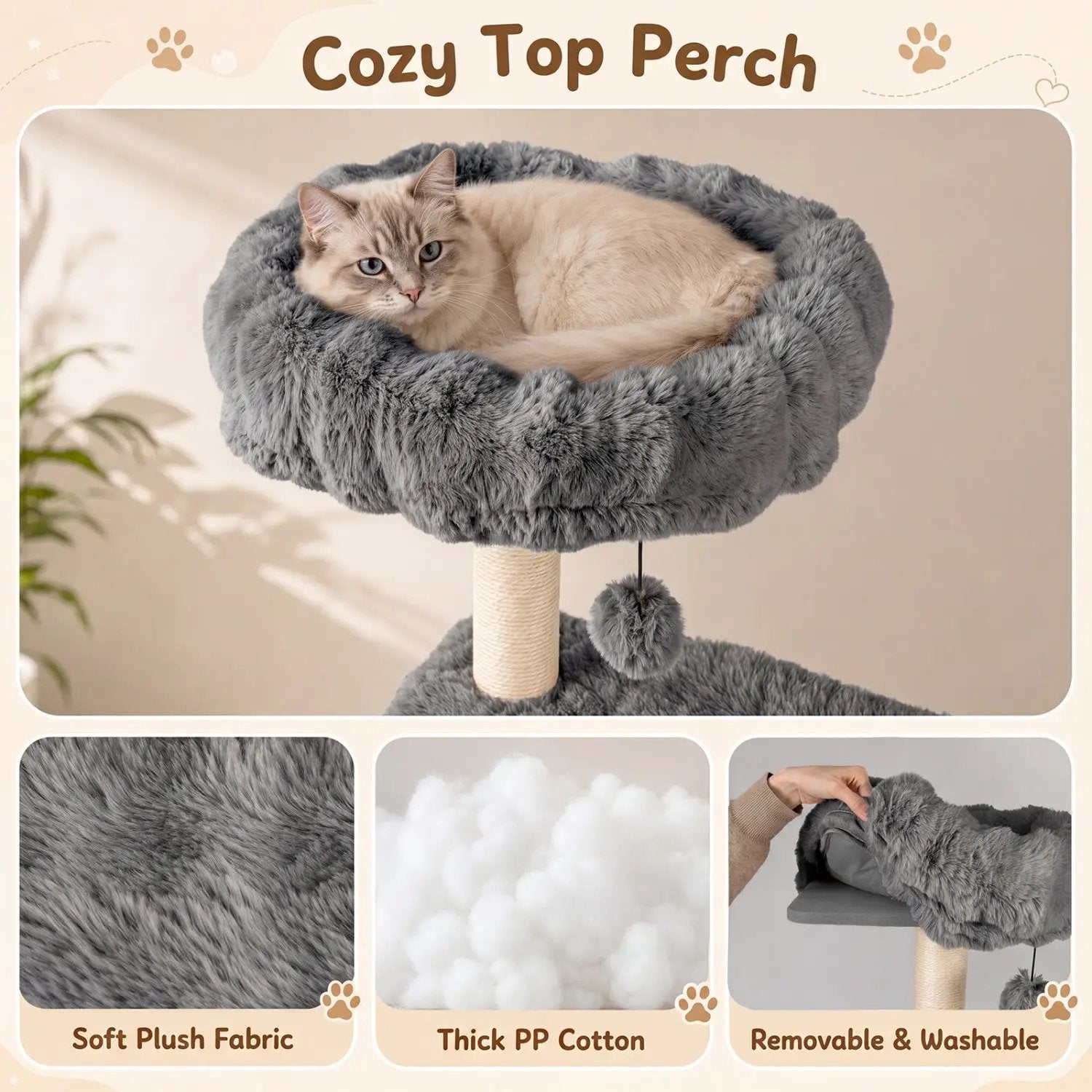 Multi-Level Cat Tree 67 Inch with Condo and Perch by DirectDeals