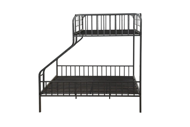 Caius - Twin Long Queen Bunk Bed - Gunmetal by HouseOfZazla