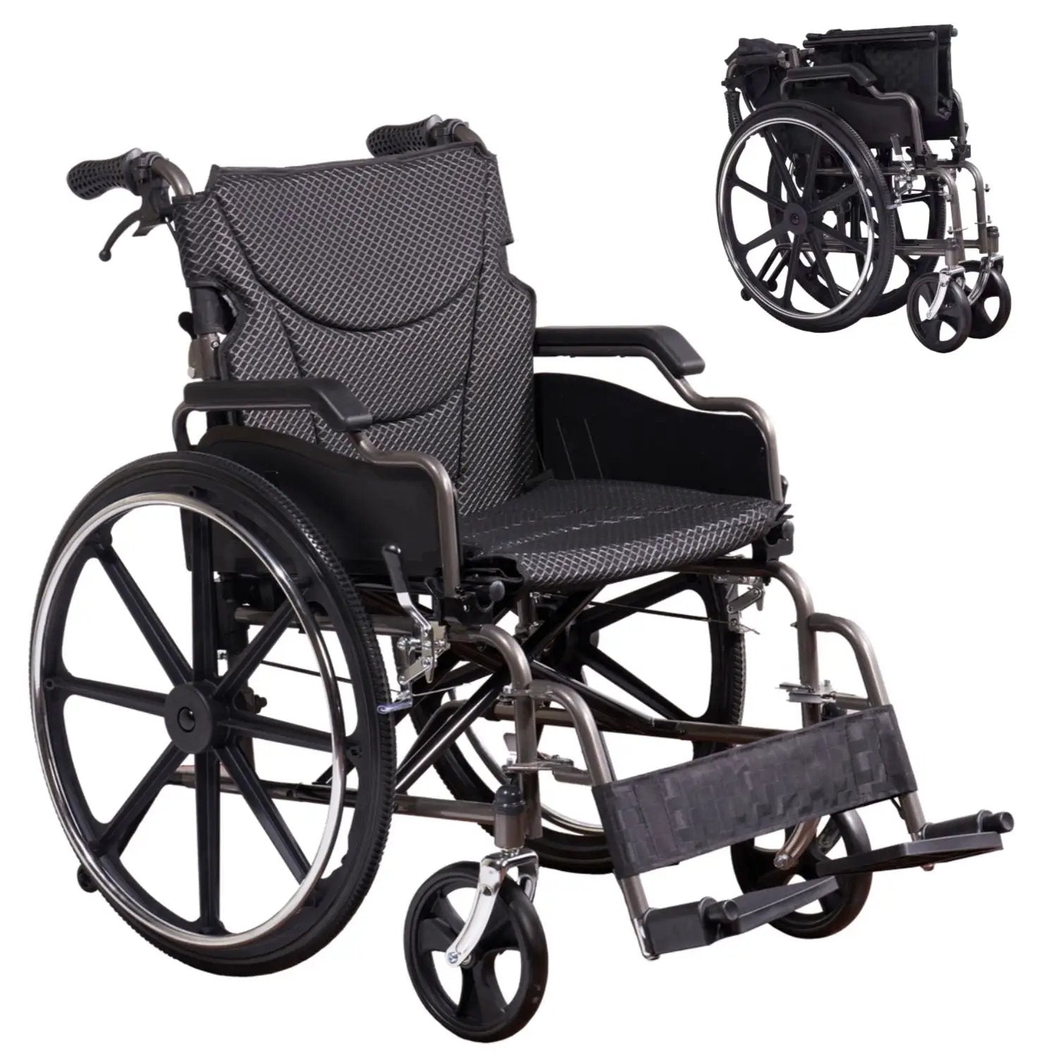 Heavy-Duty Manual Wheelchair for Adults with Double X Force Support by HouseOfZazla