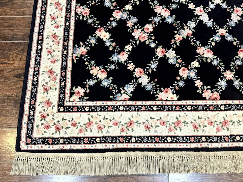 Karastan Rug 8.8 x 12, Garden of Eden #509/1270, Ebony Trellis, Vintage Discontinued Wool Pile Karastan Carpet by Jewel Rugs