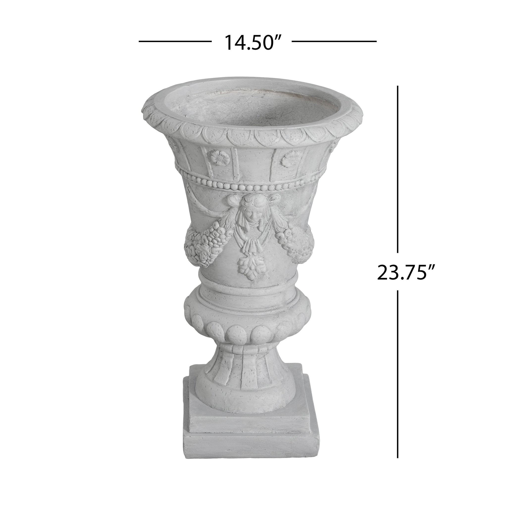 MGO Garden Urn, Light Grey, 23.75'' H by HouseOfZazla