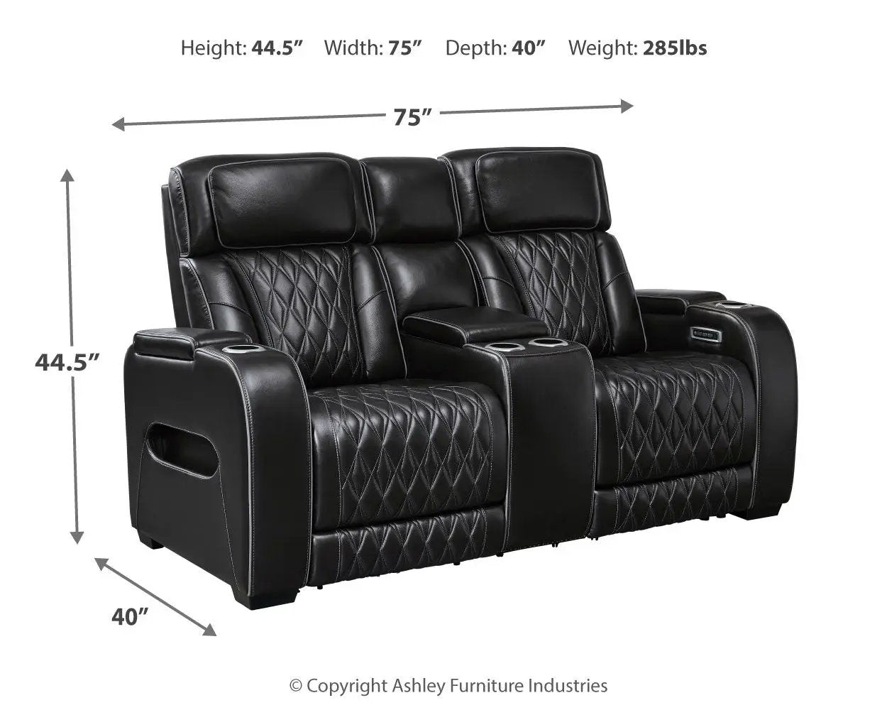 Boyington - Power Reclining Loveseat With Console/Adj Hdrst by Unique Piece Furniture