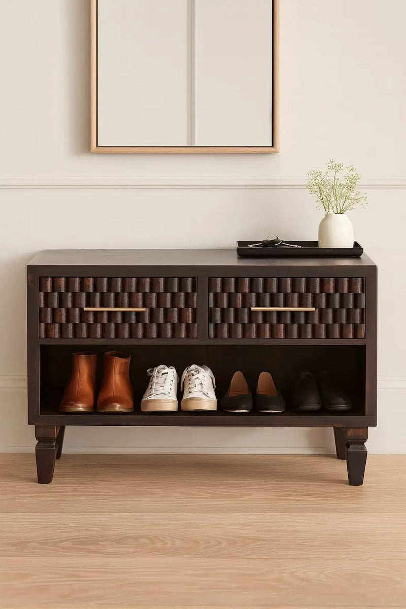 Solid Wood Arno Shoe Storage Unit by HouseOfZazla