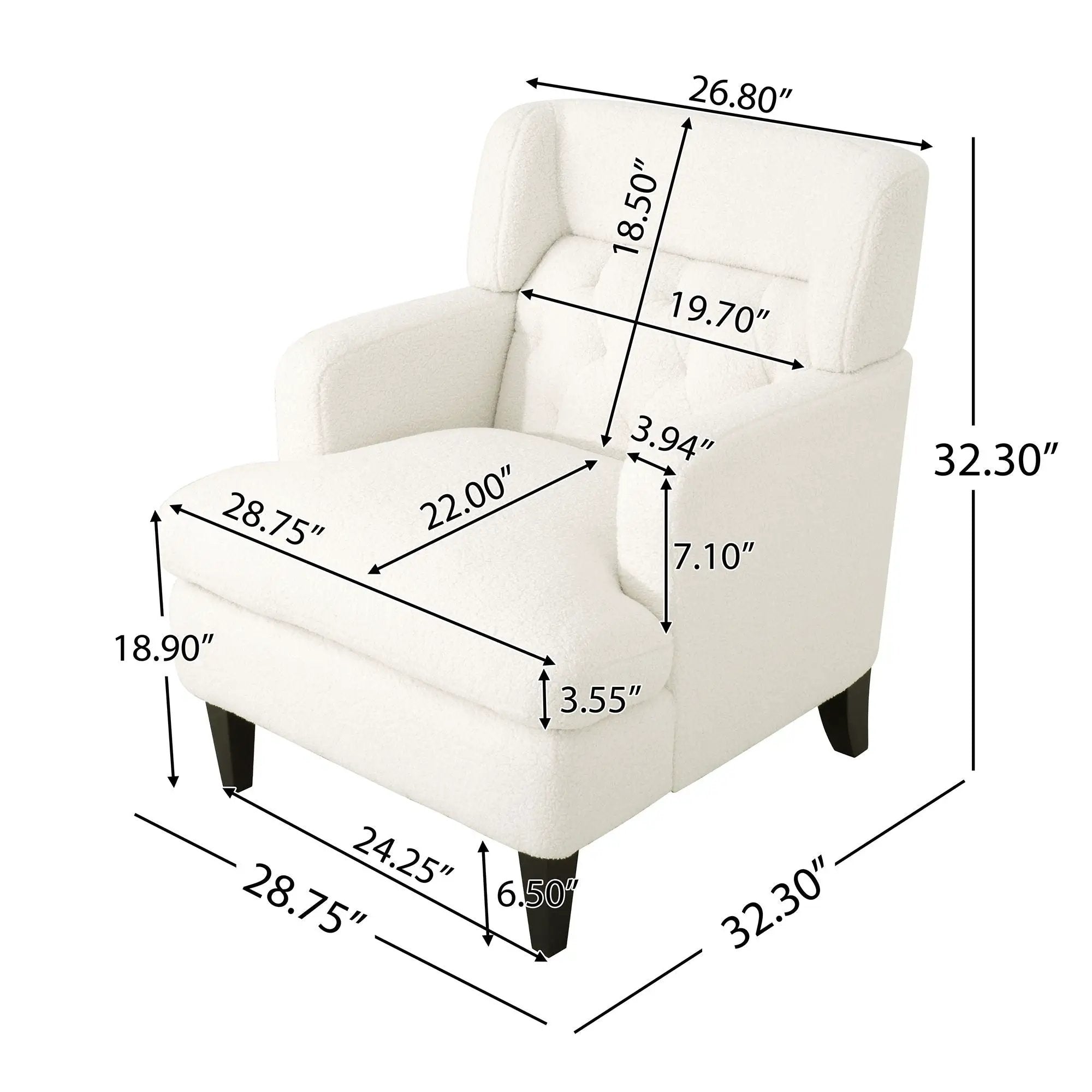 Upholstered Accent Chair Tufted Armchair For Living Room And Bedroom by Unique Piece Furniture