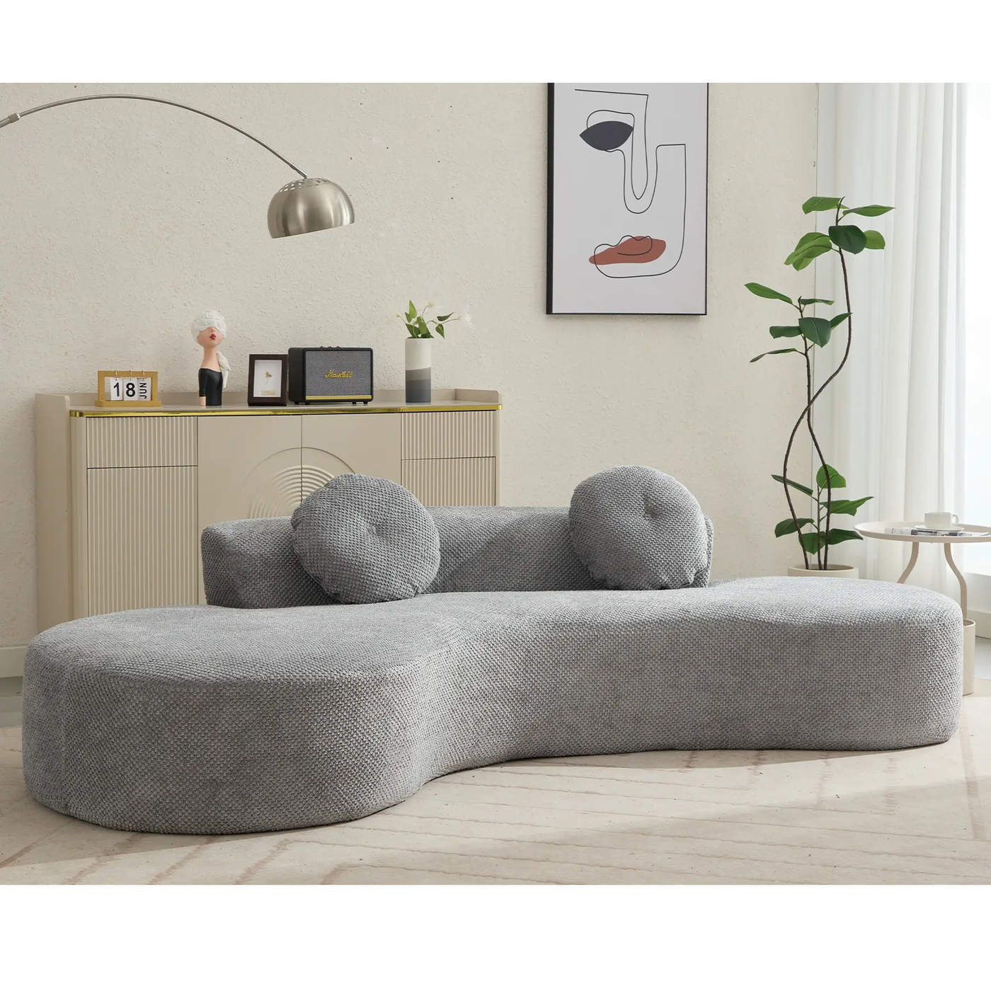 105.5'' Curved Sofa - Modern Minimalist Design by HouseOfZazla