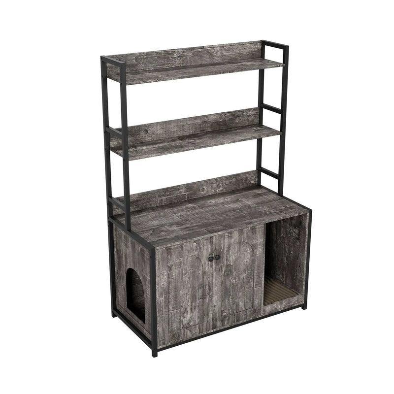 Large Cat Litter Box Enclosure With Shelf Storage by HouseOfZazla