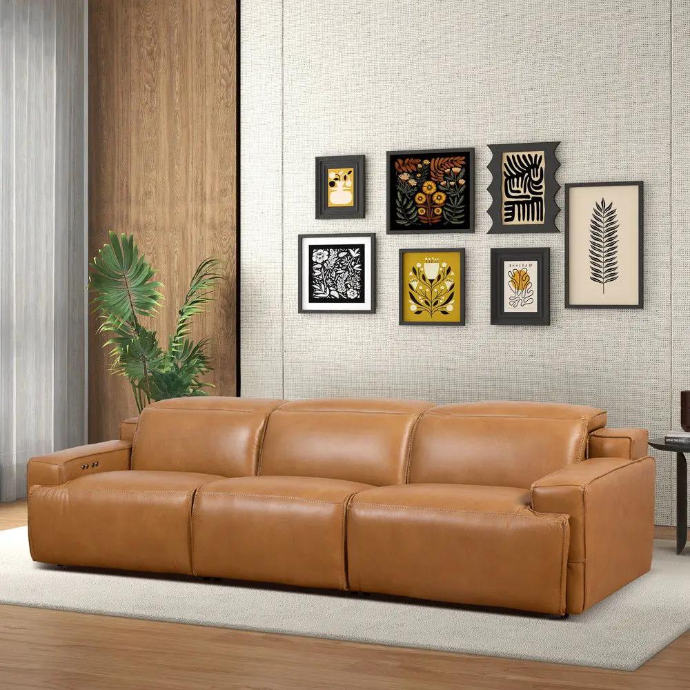 Urbana - Triple Power Recliner Sofa - Tan by HouseOfZazla