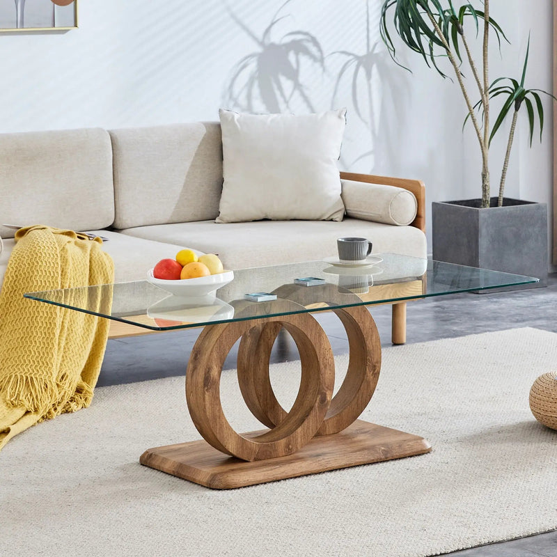 Contemporary Style Glass Top Coffee Table by Unique Piece Furniture