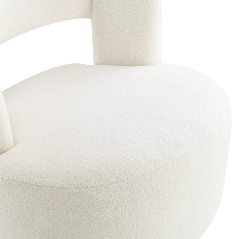 Swivel Comfy Round Barrel Chair With Soft Teddy Fabric For Living Room by HouseOfZazla