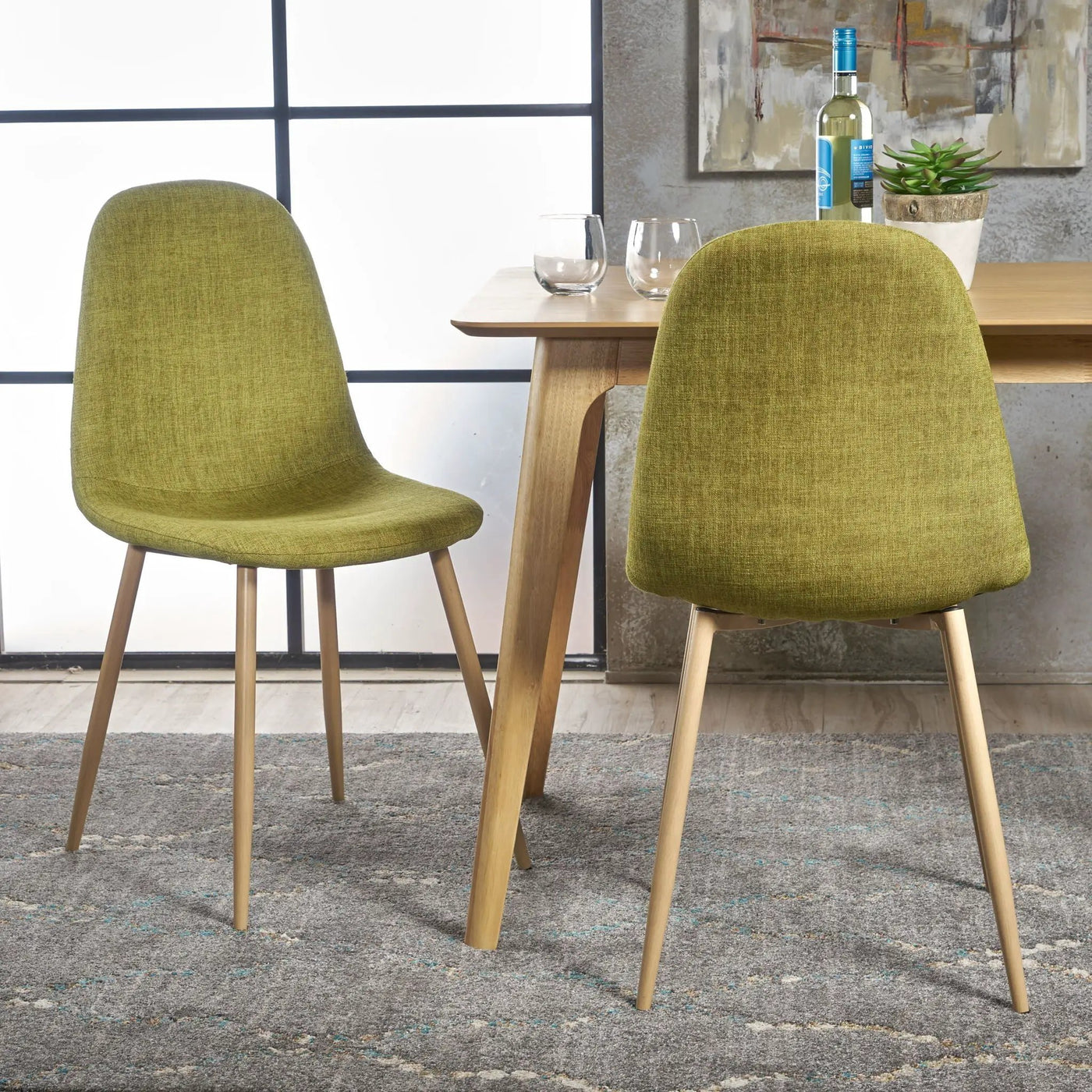 Modern Minimalist Fabric Dining Chair With Iron Legs by HouseOfZazla