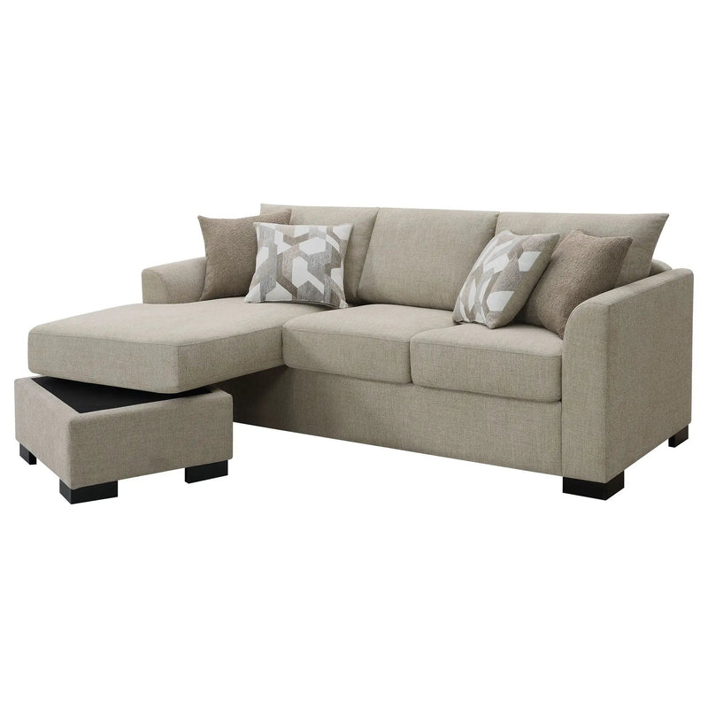 Storey Upholstered Sleeper Sectional Chaise Sofa Camel by Unique Piece Furniture